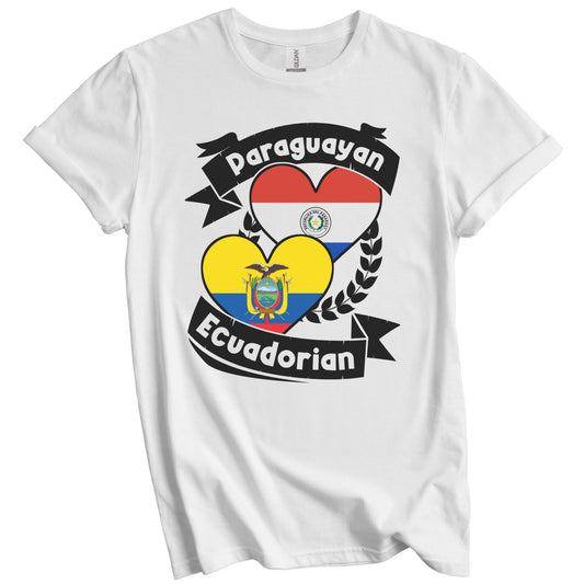 Paraguayan Ecuadorian Heart Flags Paraguay Ecuador T-Shirt