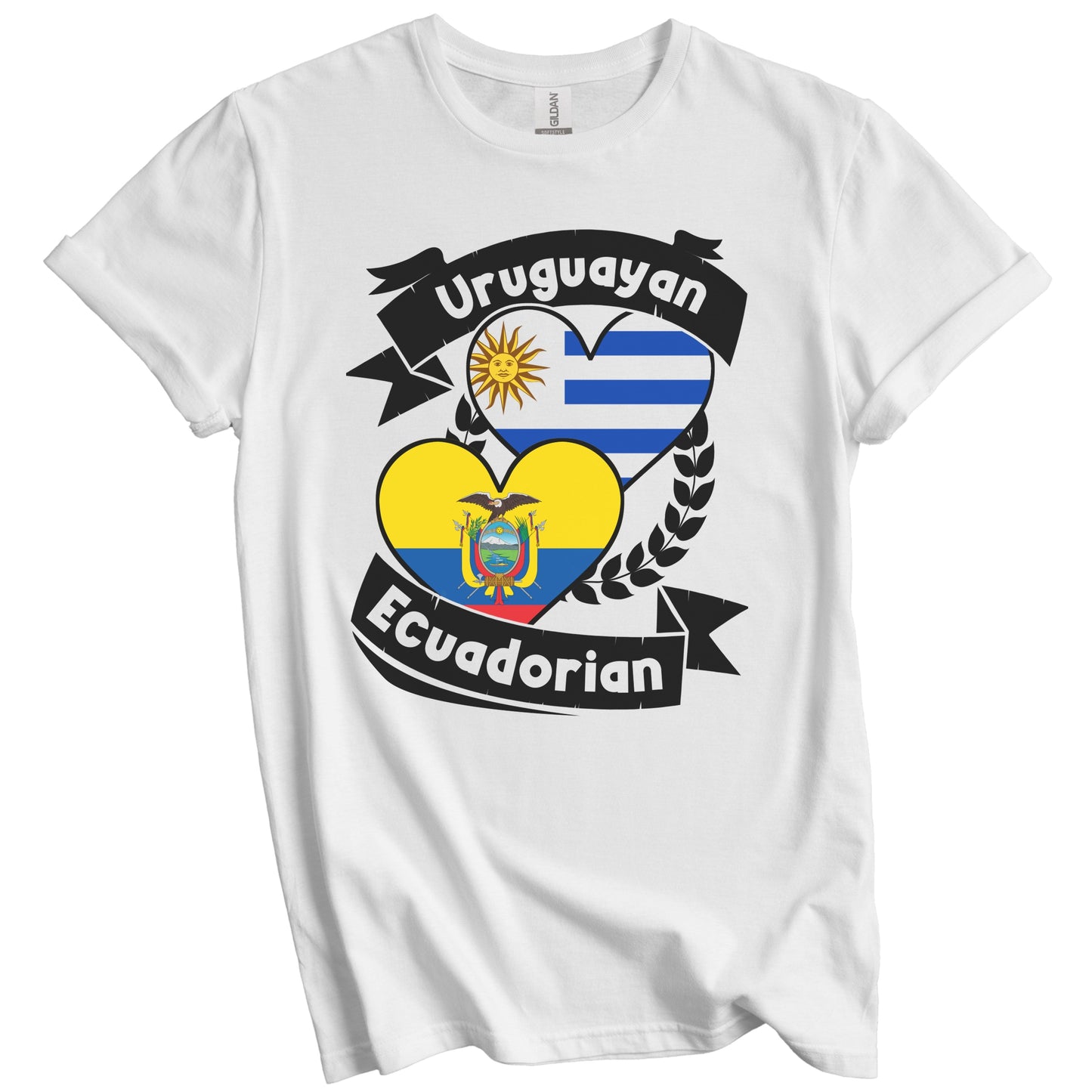 Uruguayan Ecuadorian Heart Flags Uruguay Ecuador T-Shirt