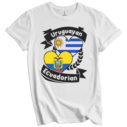 Uruguayan Ecuadorian Heart Flags Uruguay Ecuador T-Shirt
