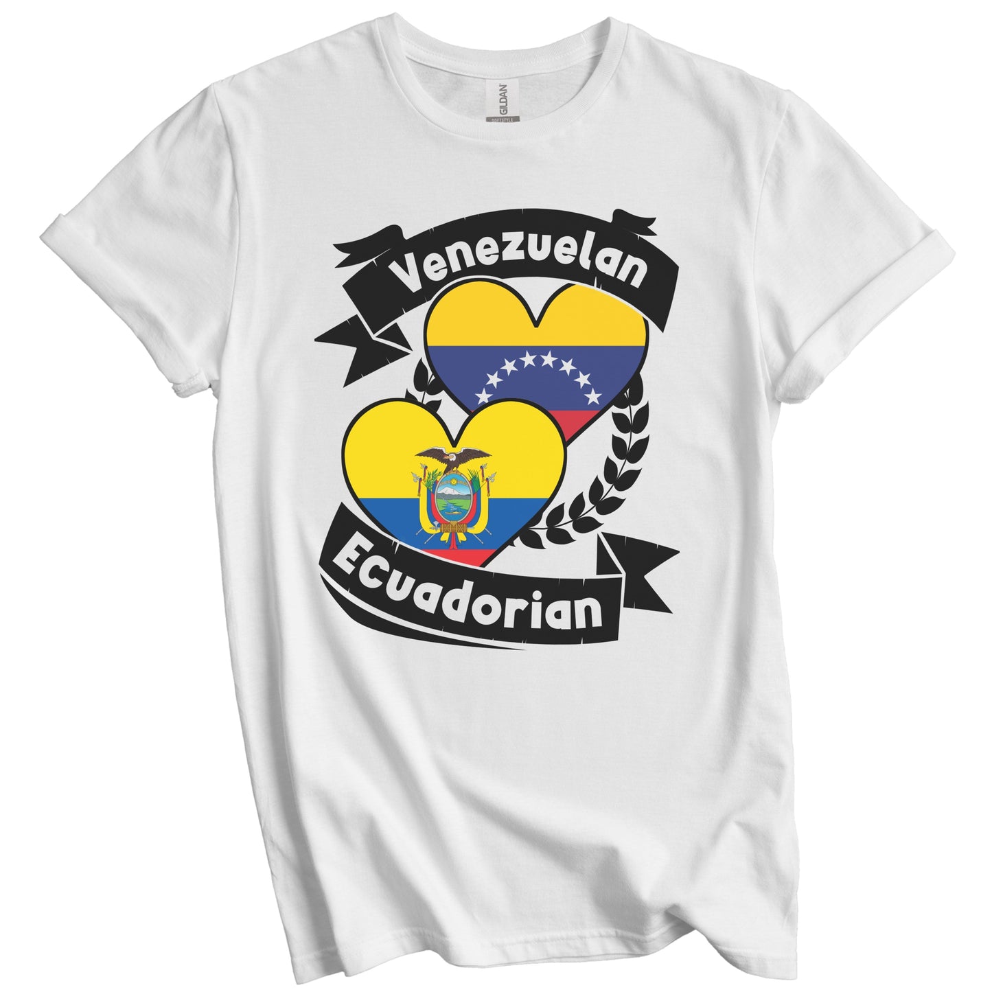 Venezuelan Ecuadorian Heart Flags Venezuela Ecuador T-Shirt
