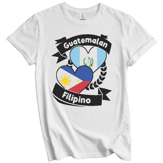 Guatemalan Filipino Heart Flags Guatemala Philippines T-Shirt