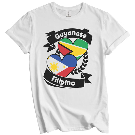 Guyanese Filipino Heart Flags Guyana Philippines T-Shirt