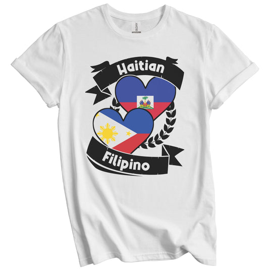 Haitian Filipino Heart Flags Haiti Philippines T-Shirt
