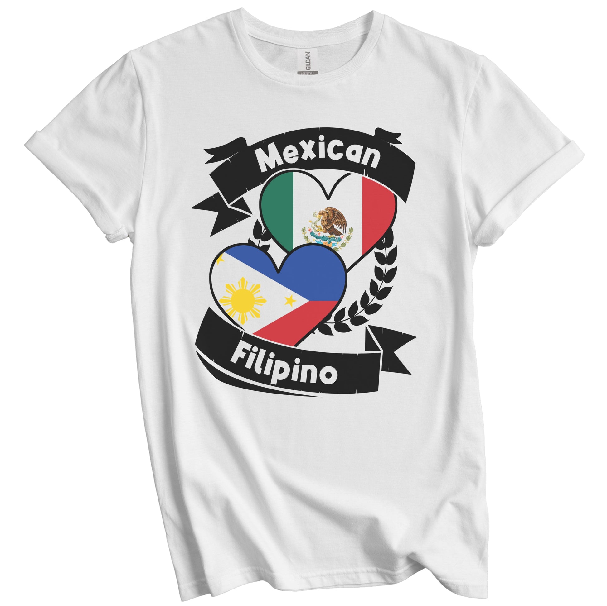 Mexican Filipino Heart Flags Mexico Philippines T-Shirt