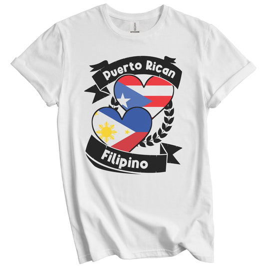 Puerto Rican Filipino Heart Flags Puerto Rico Philippines T-Shirt