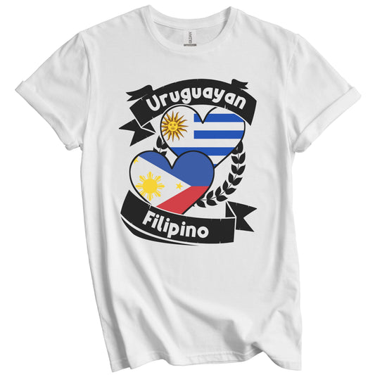 Uruguayan Filipino Heart Flags Uruguay Philippines T-Shirt