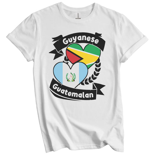 Guyanese Guatemalan Heart Flags Guyana Guatemala T-Shirt