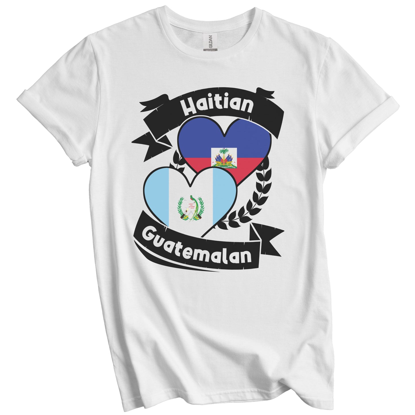 Haitian Guatemalan Heart Flags Haiti Guatemala T-Shirt