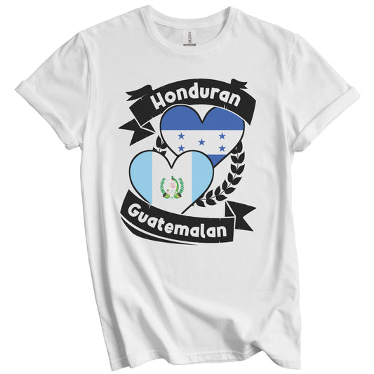 Honduran Guatemalan Heart Flags Honduras Guatemala T-Shirt