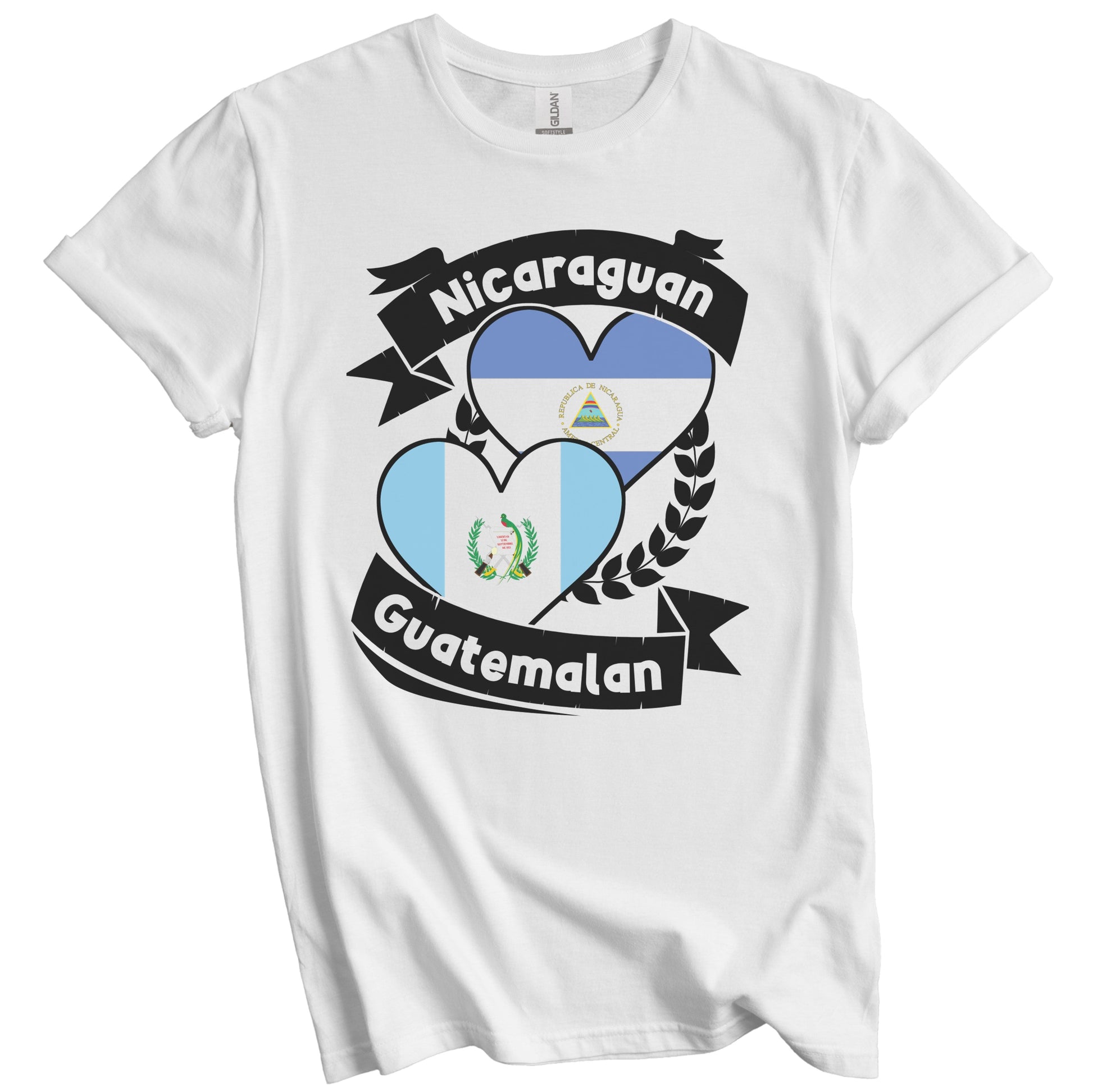 Nicaraguan Guatemalan Heart Flags Nicaragua Guatemala T-Shirt