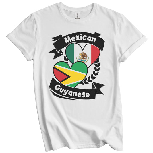Mexican Guyanese Heart Flags Mexico Guyana T-Shirt