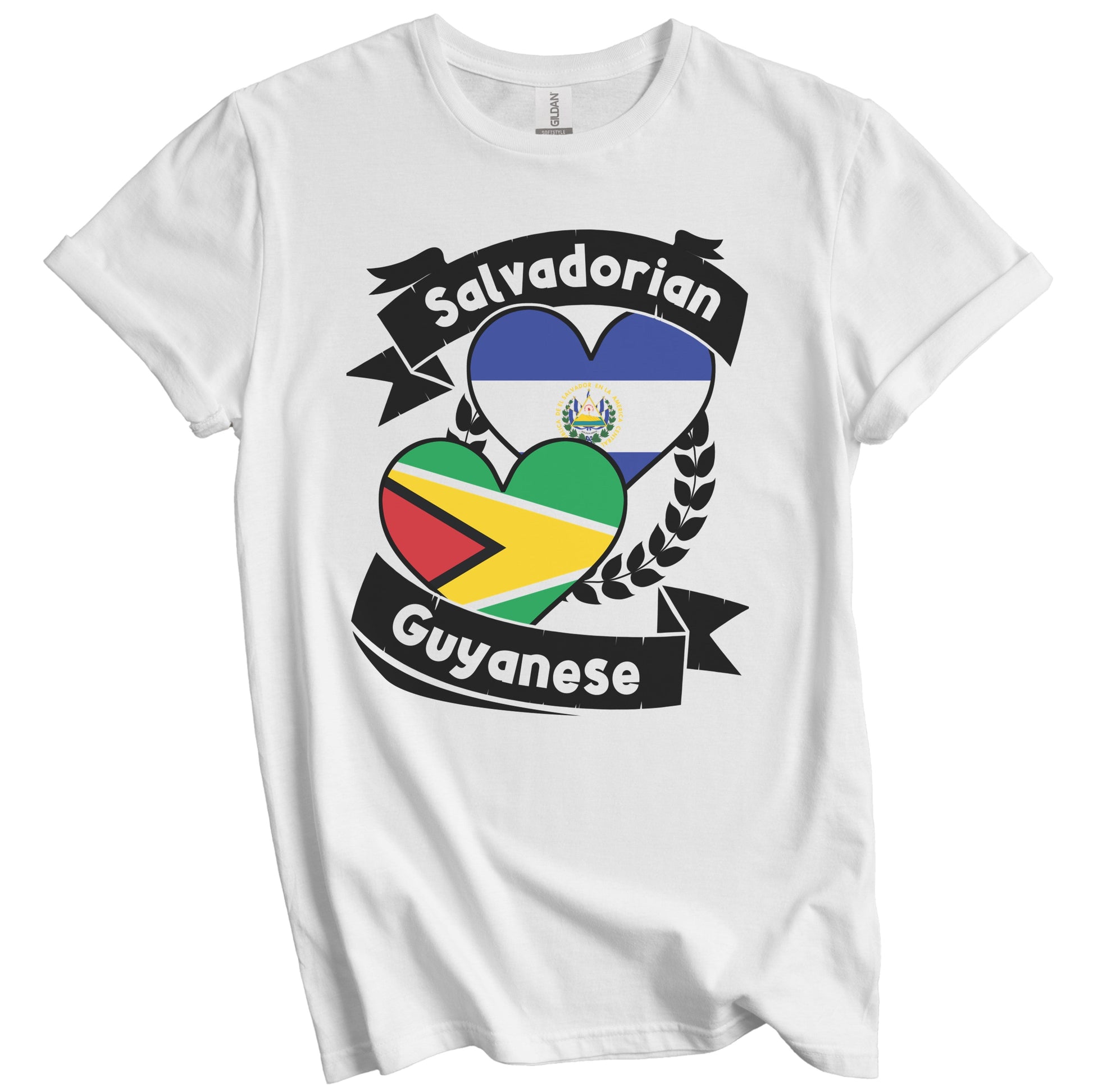 Salvadorian Guyanese Heart Flags El Salvador Guyana T-Shirt