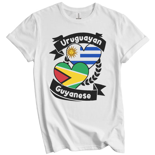 Uruguayan Guyanese Heart Flags Uruguay Guyana T-Shirt