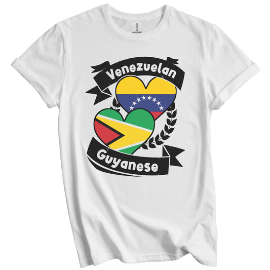 Venezuelan Guyanese Heart Flags Venezuela Guyana T-Shirt