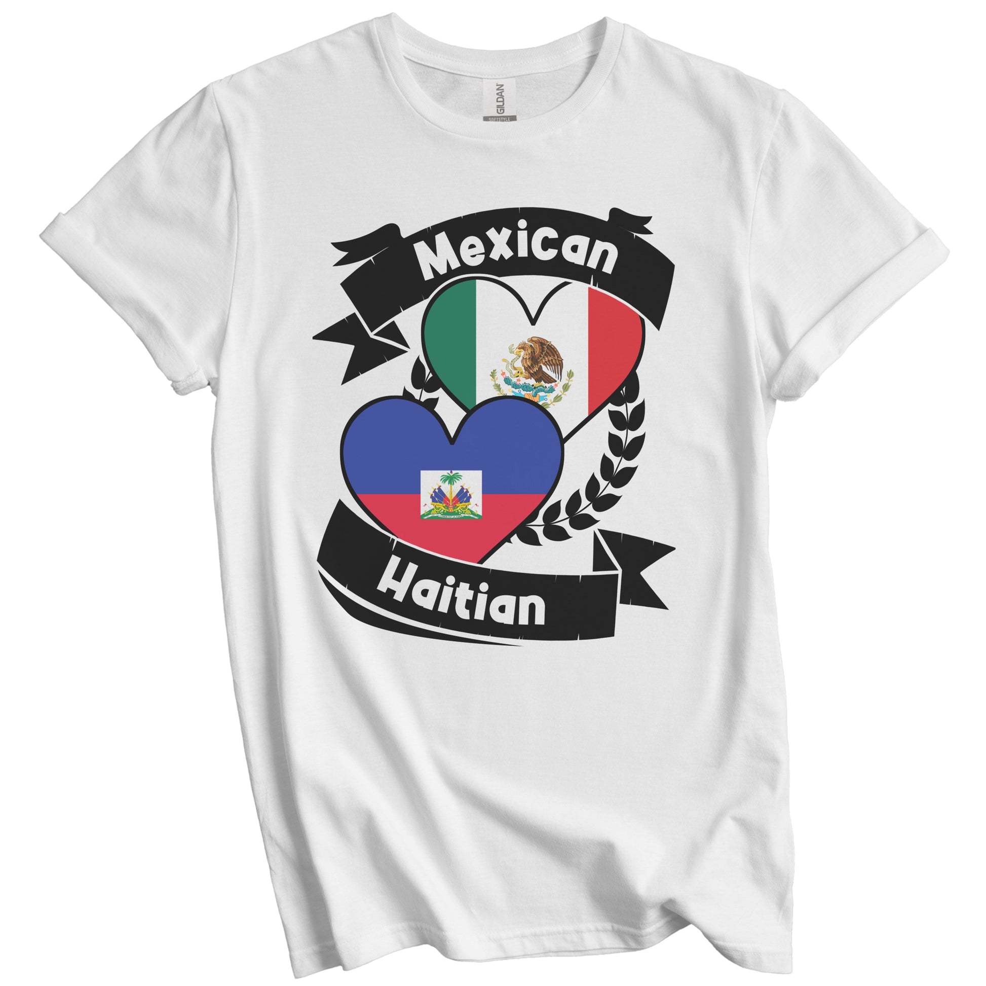 Mexican Haitian Heart Flags Mexico Haiti T-Shirt