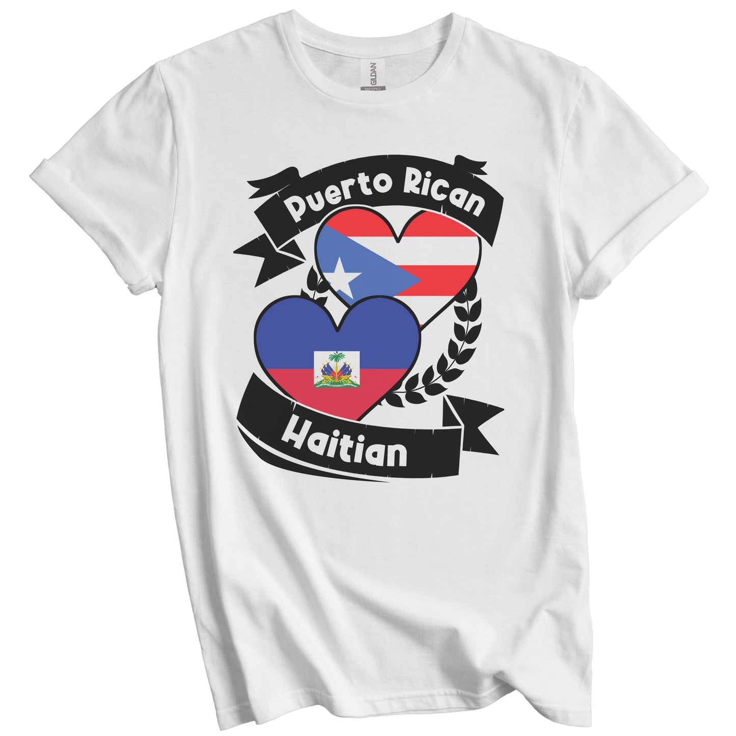 Puerto Rican Haitian Heart Flags Puerto Rico Haiti T-Shirt