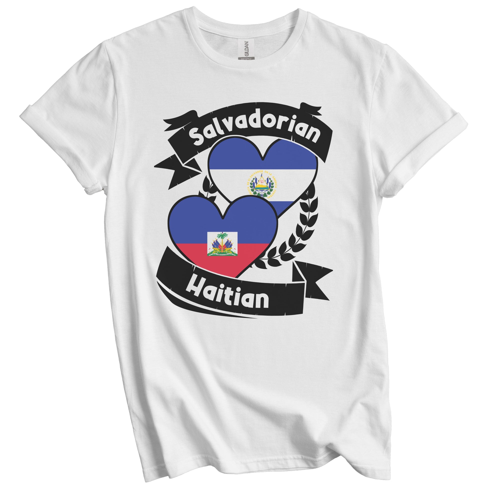 Salvadorian Haitian Heart Flags El Salvador Haiti T-Shirt