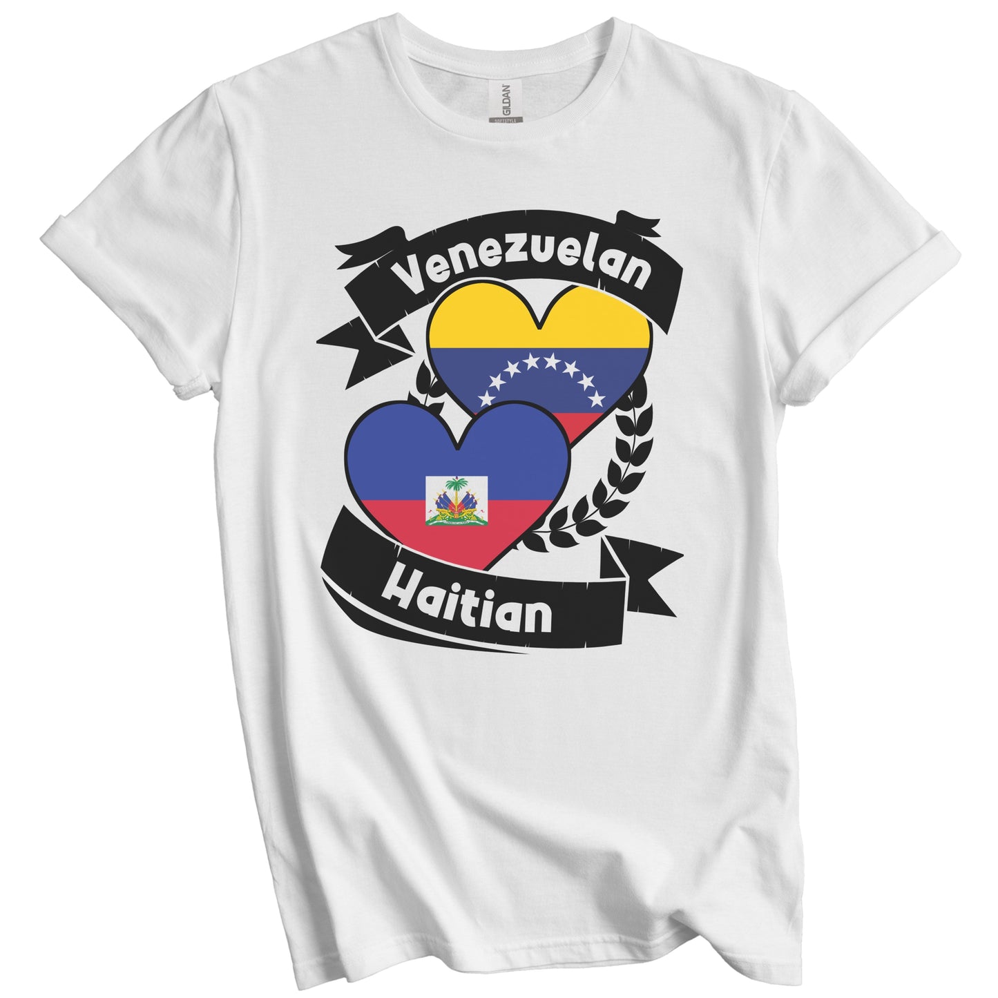 Venezuelan Haitian Heart Flags Venezuela Haiti T-Shirt