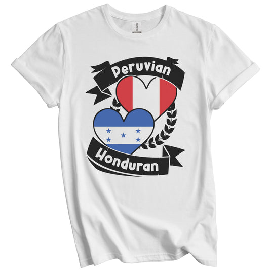 Peruvian Honduran Heart Flags Peru Honduras T-Shirt