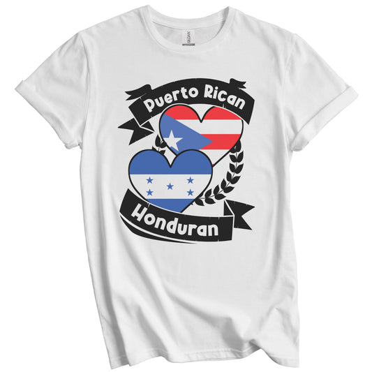 Puerto Rican Honduran Heart Flags Puerto Rico Honduras T-Shirt