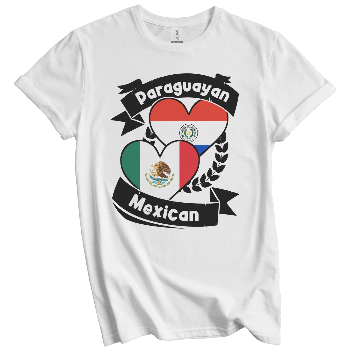 Paraguayan Mexican Heart Flags Paraguay Mexico T-Shirt