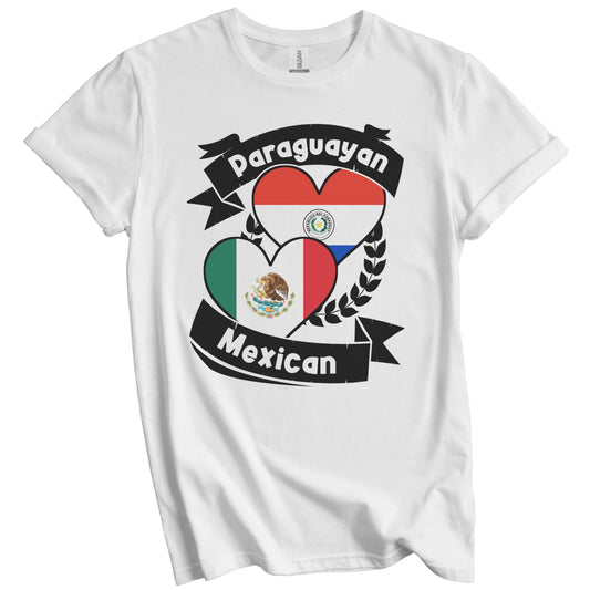 Paraguayan Mexican Heart Flags Paraguay Mexico T-Shirt