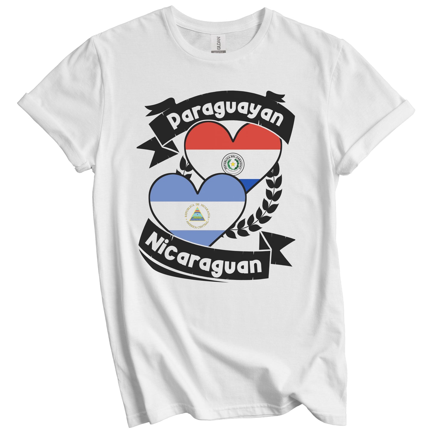 Paraguayan Nicaraguan Heart Flags Paraguay Nicaragua T-Shirt