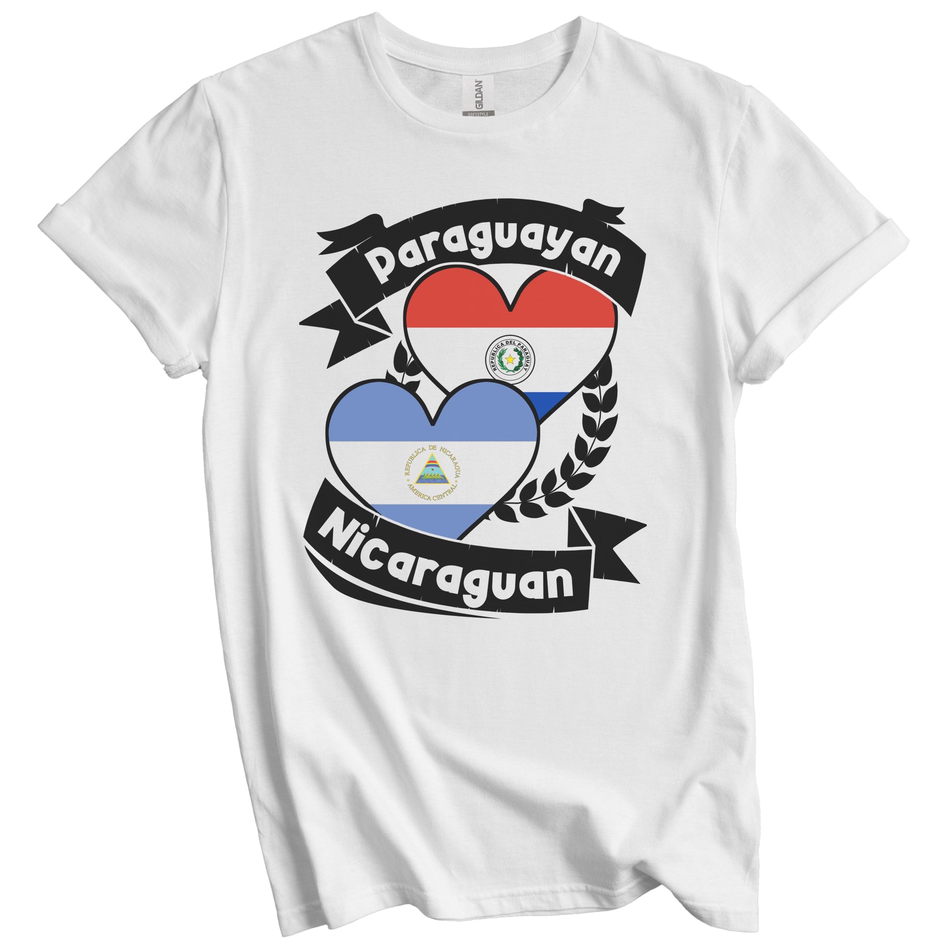 Paraguayan Nicaraguan Heart Flags Paraguay Nicaragua T-Shirt
