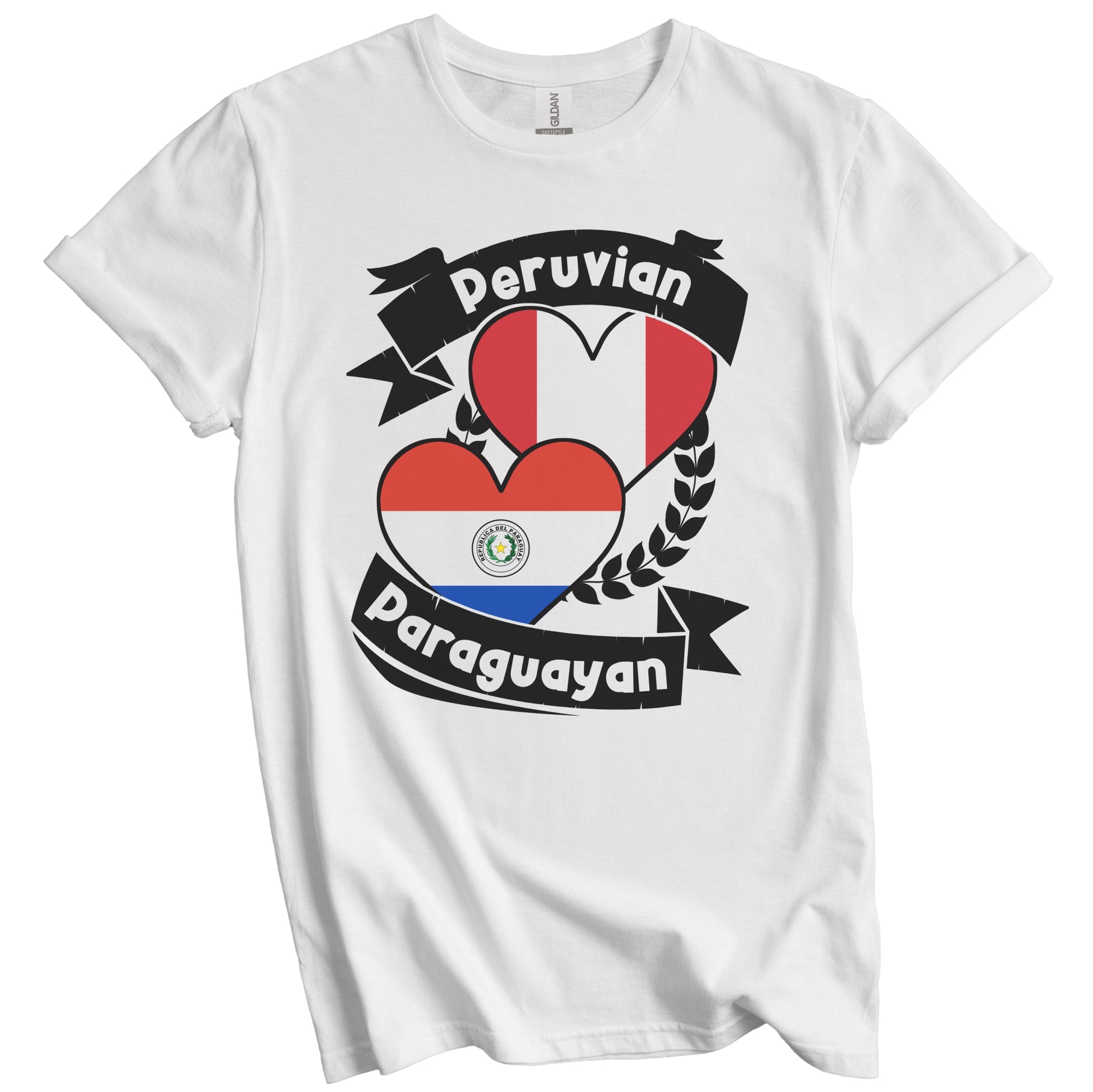 Peruvian Paraguayan Heart Flags Peru Paraguay T-Shirt