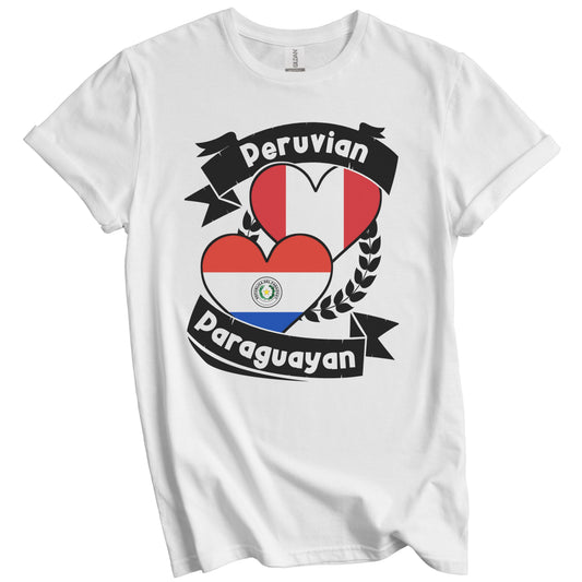 Peruvian Paraguayan Heart Flags Peru Paraguay T-Shirt