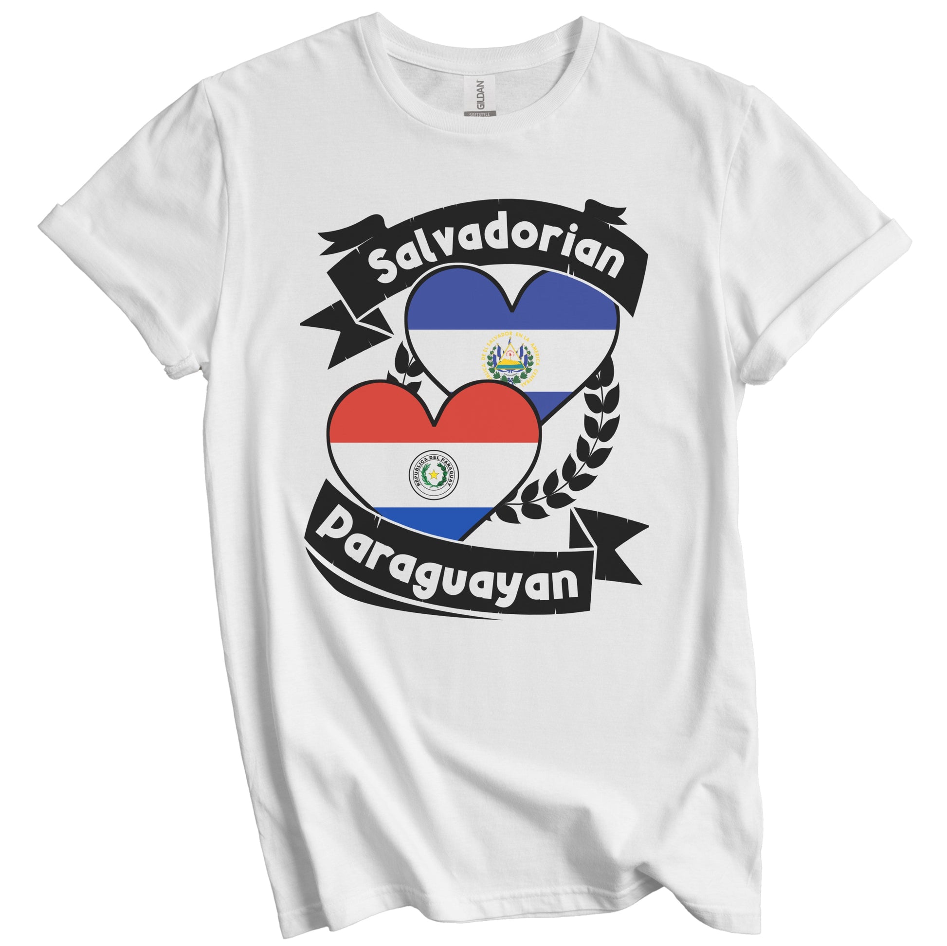 Salvadorian Paraguayan Heart Flags El Salvador Paraguay T-Shirt