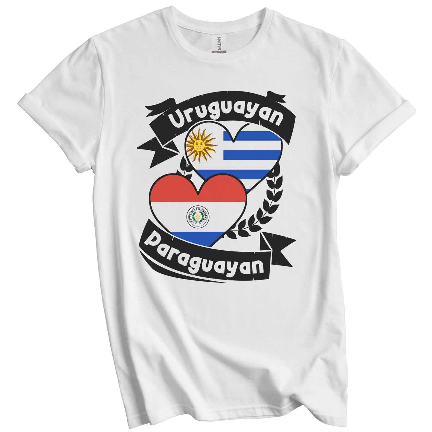 Uruguayan Paraguayan Heart Flags Uruguay Paraguay T-Shirt