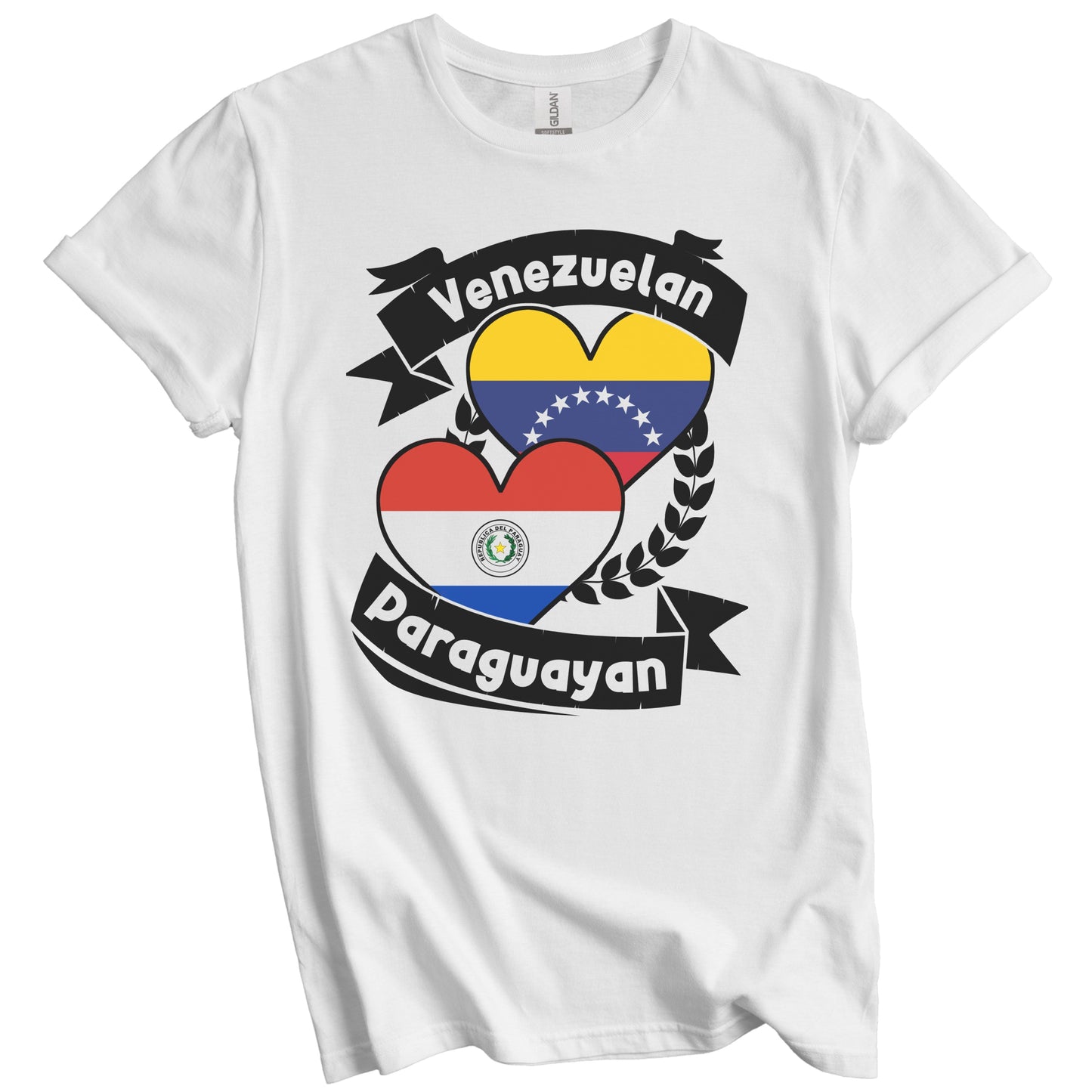 Venezuelan Paraguayan Heart Flags Venezuela Paraguay T-Shirt