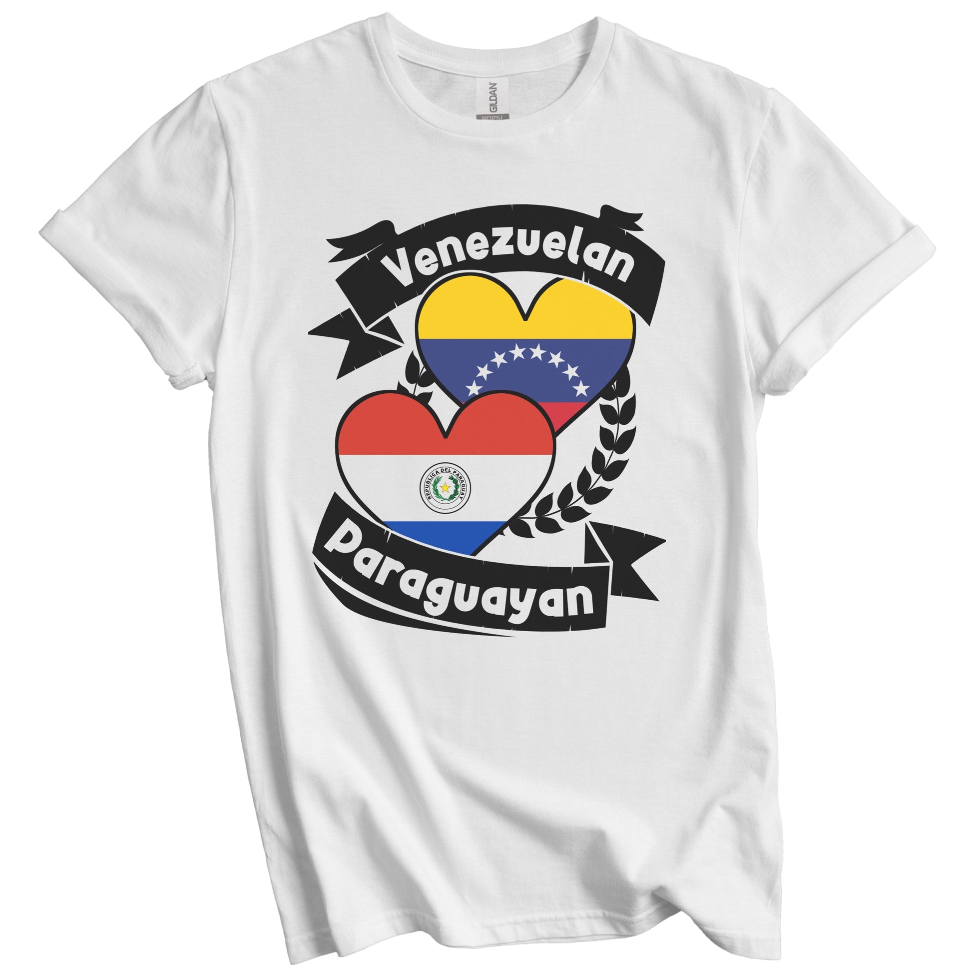 Venezuelan Paraguayan Heart Flags Venezuela Paraguay T-Shirt