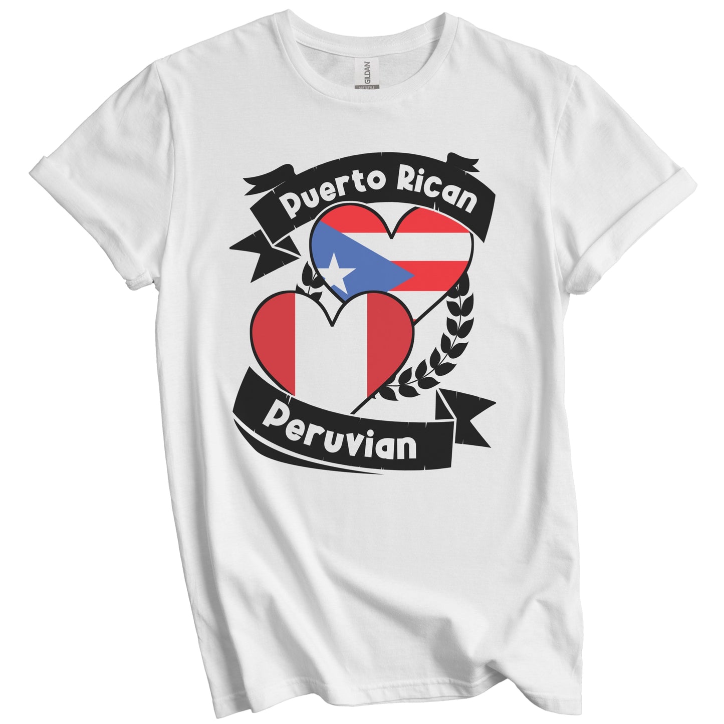 Puerto Rican Peruvian Heart Flags Puerto Rico Peru T-Shirt