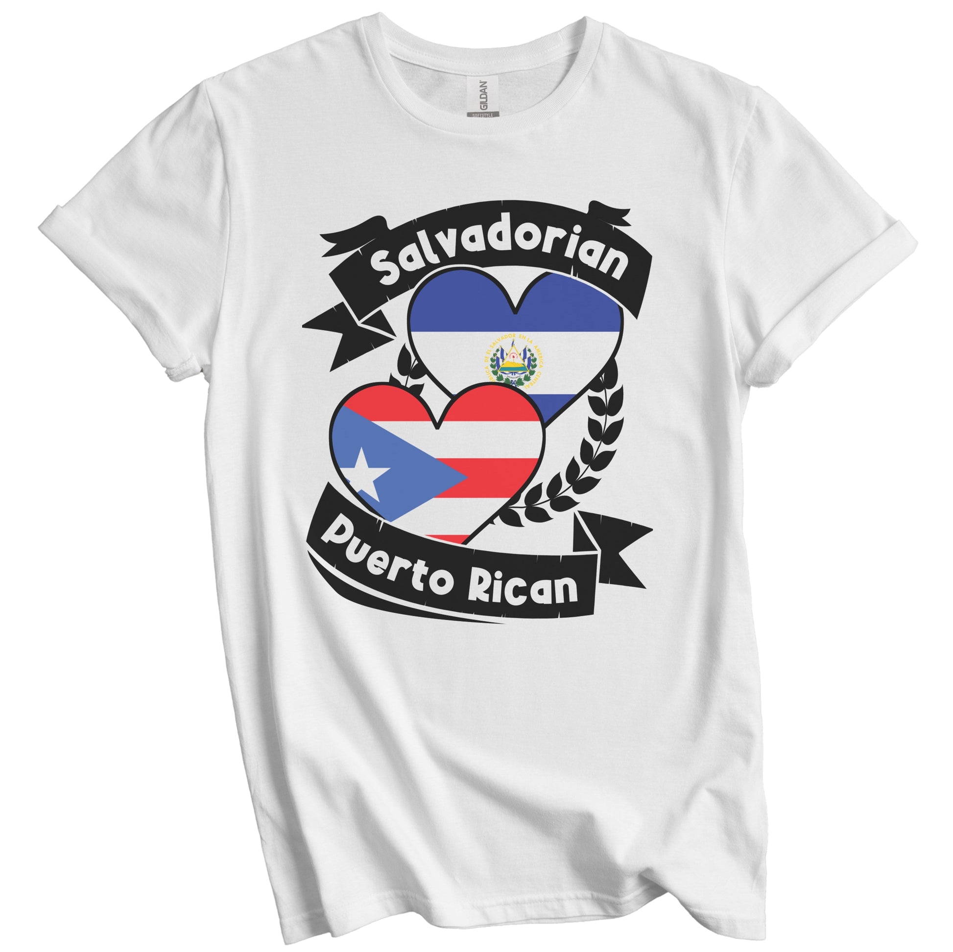 Salvadorian Puerto Rican Heart Flags El Salvador Puerto Rico T-Shirt