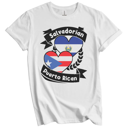 Salvadorian Puerto Rican Heart Flags El Salvador Puerto Rico T-Shirt