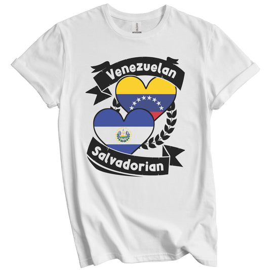 Venezuelan Salvadorian Heart Flags Venezuela El Salvador T-Shirt