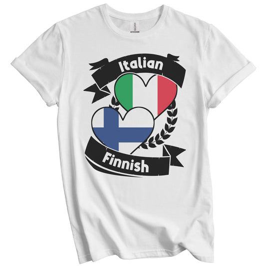 Italian Finnish Heart Flags Italy Finland T-Shirt