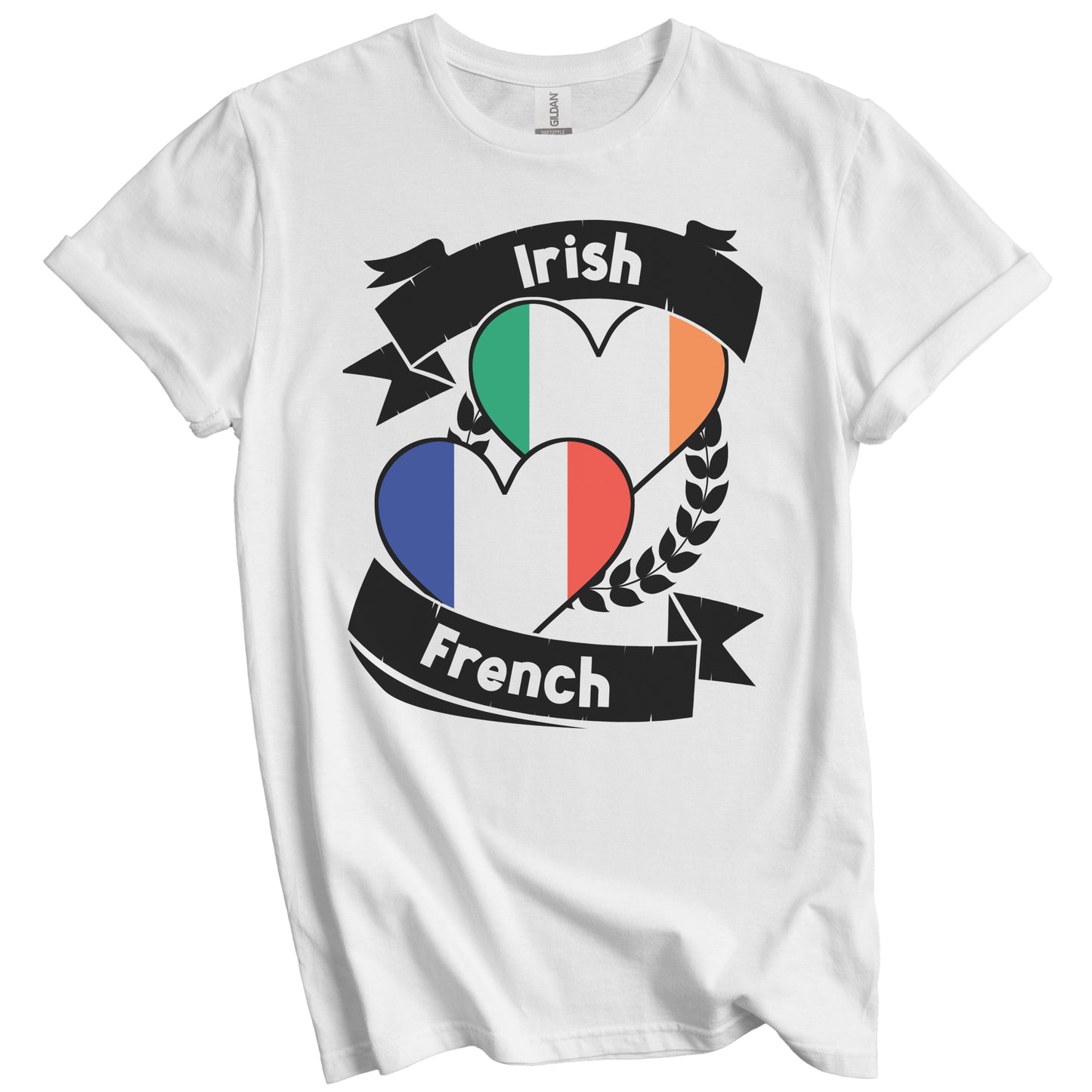 Irish French Heart Flags Ireland France T-Shirt