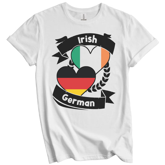 Irish German Heart Flags Ireland Germany T-Shirt