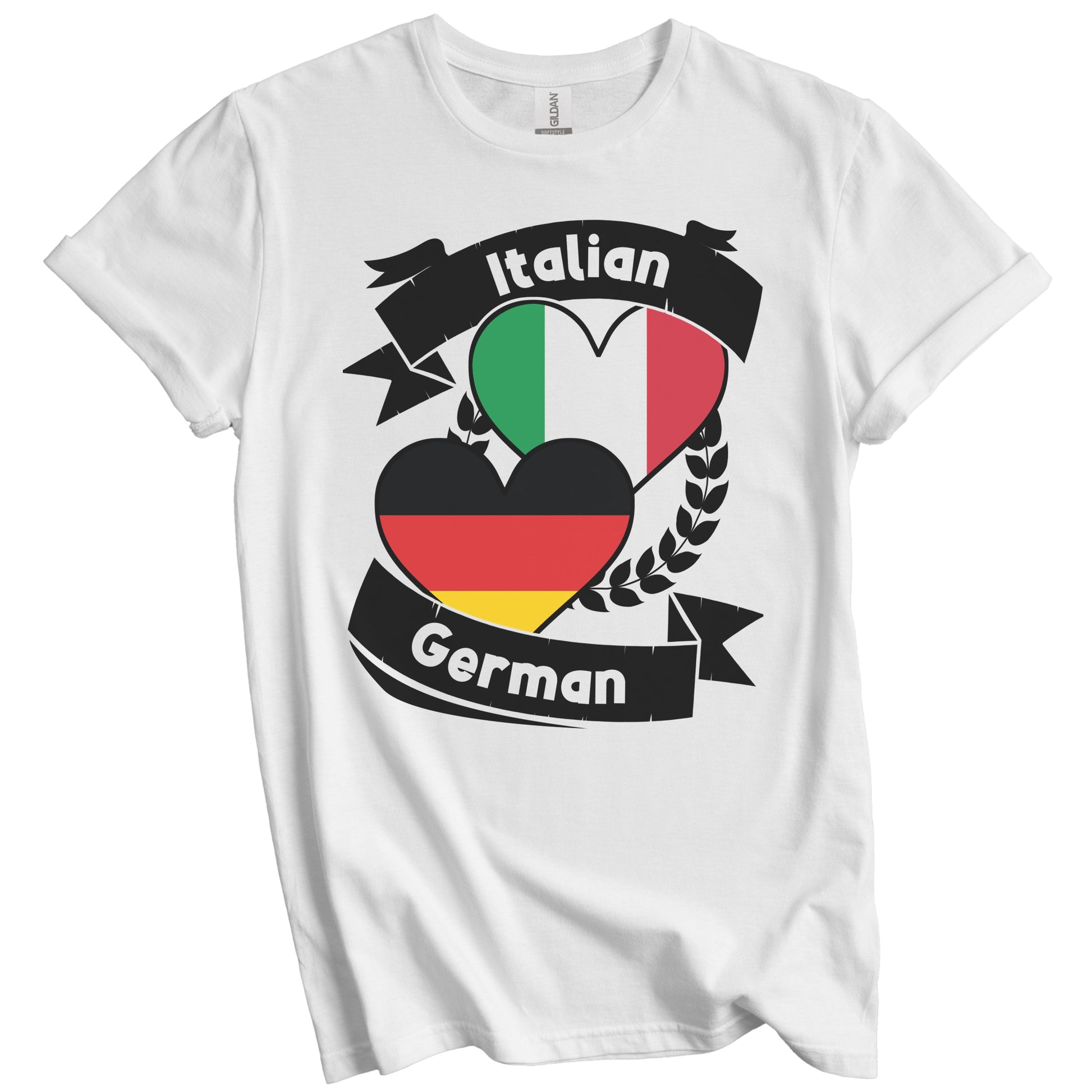 Italian German Heart Flags Italy Germany T-Shirt