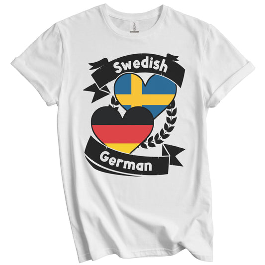 Swedish German Heart Flags Sweden Germany T-Shirt