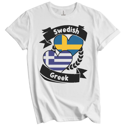 Swedish Greek Heart Flags Sweden Greece T-Shirt