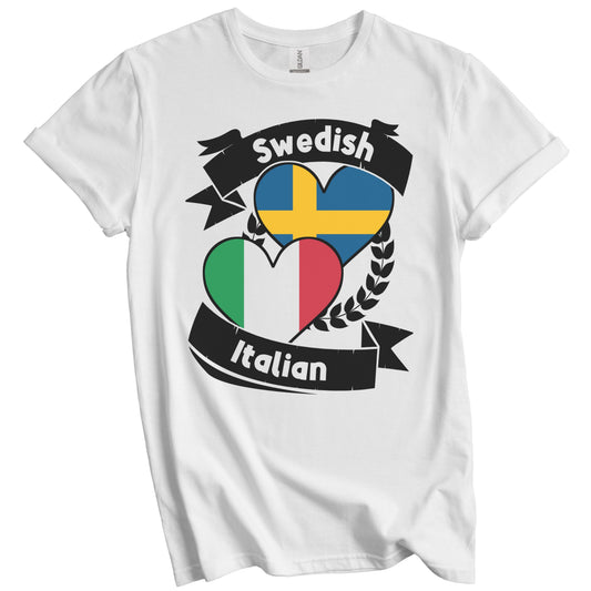 Swedish Italian Heart Flags Sweden Italy T-Shirt
