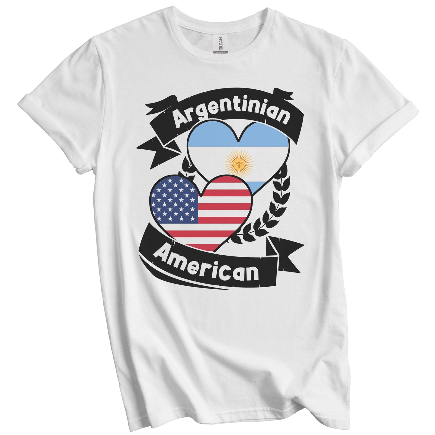 Argentinian American Hearts USA Flag Argentina Flag T-Shirt