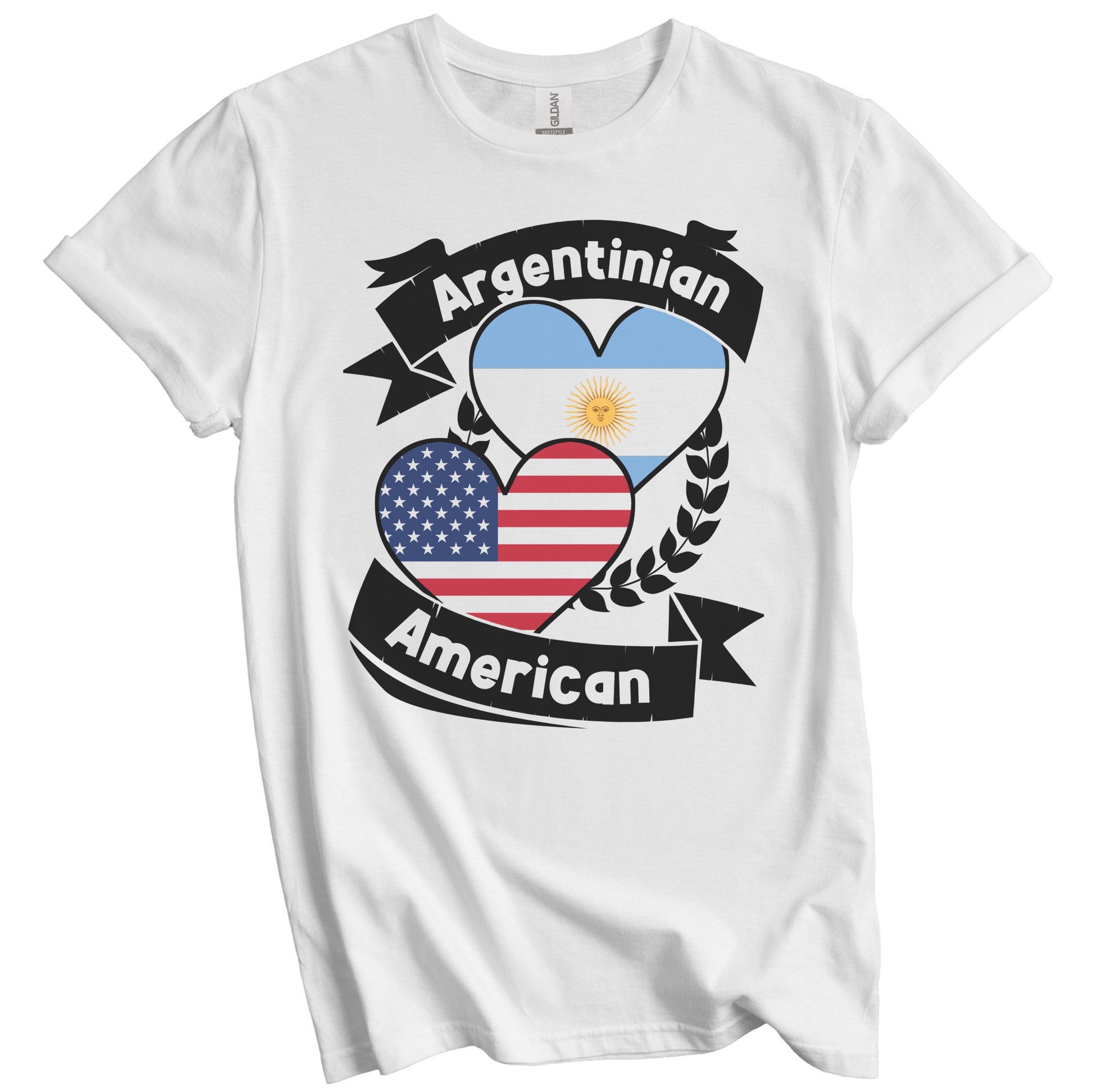 Argentinian American Hearts USA Flag Argentina Flag T-Shirt