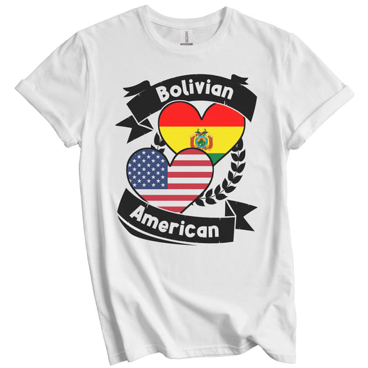 Bolivian American Hearts USA Flag Bolivia Flag T-Shirt