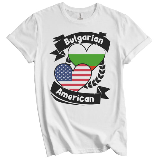 Bulgarian American Hearts USA Flag Bulgaria Flag T-Shirt
