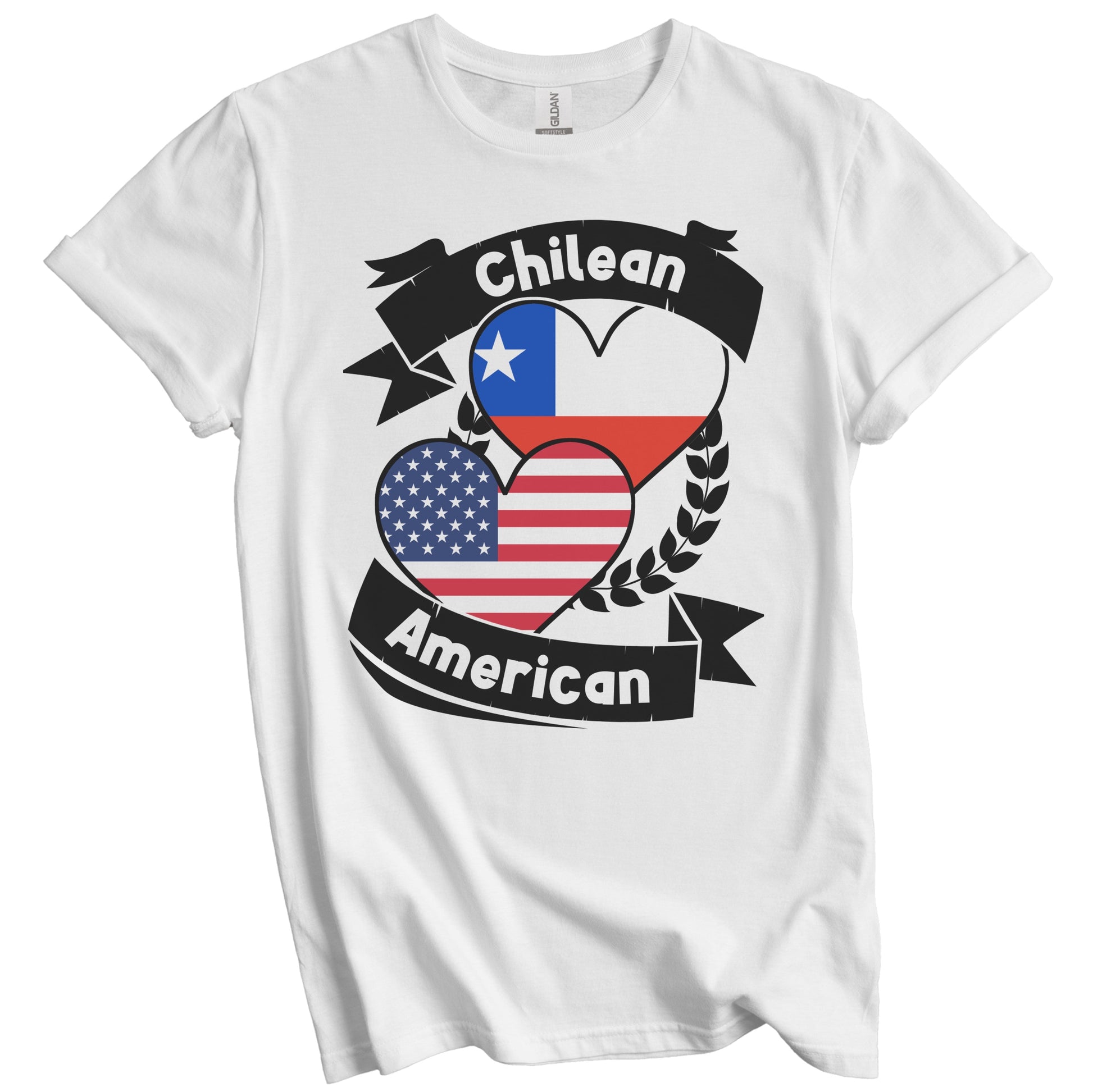 Chilean American Hearts USA Flag Chile Flag T-Shirt